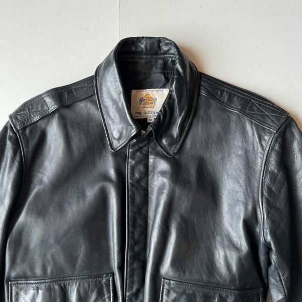 1970〜80's 『GOLDEN BEAR』 A-2 TYPE LEATHER JACKET BLACK (38 1970〜80's 『GOLDEN BEAR』 A-2 TYPE LEATHER JACKET BLACK (38