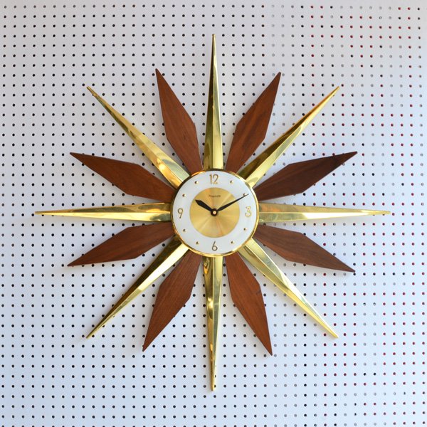 1960's FORESTVILLE SUNBURST CLOCK