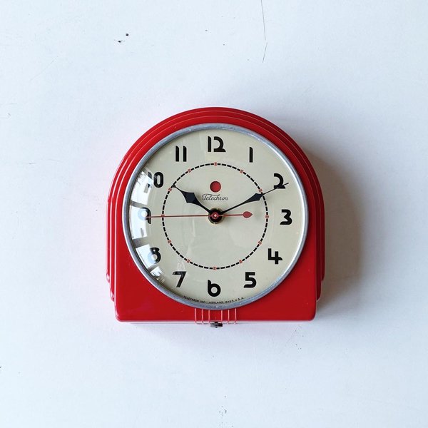 1950's 『TELECHRON』KITCHEN CLOCK  (RED) MODEL 2H07