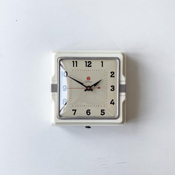 1950's TELECHRONMODEL 2H11 KITCHEN CLOCK  (WHITE) 