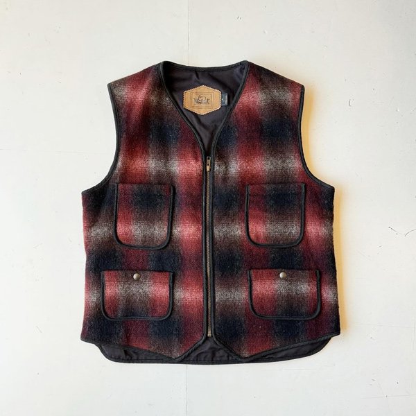 1990's WOOLRICH SHADOW CHECK WOOL VEST S (M)