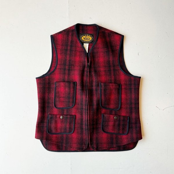 1990's WOOLRICH SHADOW CHECK WOOL VEST (M)