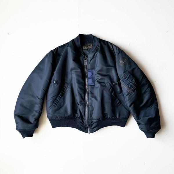 1990's 『BRENTS』 MA-1 FLIGHT JACKET NAVY (L) - JENCO 1990's 『BRENTS』 MA-1 FLIGHT JACKET NAVY (L) - JENCO