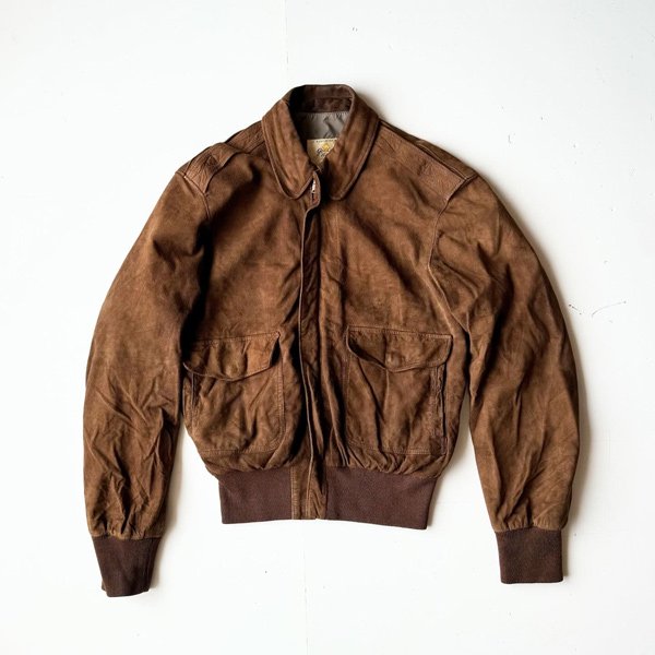 1970's GOLDEN BEAR A-2 TYPE NUBACK LEATHER JACKET (38)