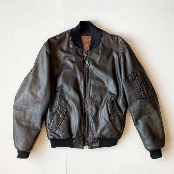 1980's 『GOLDEN BEAR』LEATHER MA-1 JACKET (40) - JENCO 1980's 『GOLDEN BEAR』LEATHER MA-1 JACKET (40) - JENCO