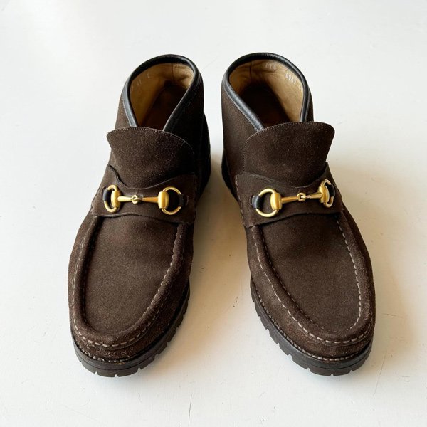 1990'sGUCCI HORSEBIT MOCCASIN  BOOTS (41 E 25.5cm)