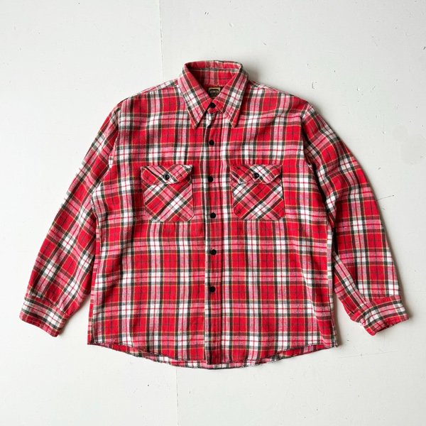 1980's DEE CEECOTTON FLANNEL CHECK SHIRTS (M)