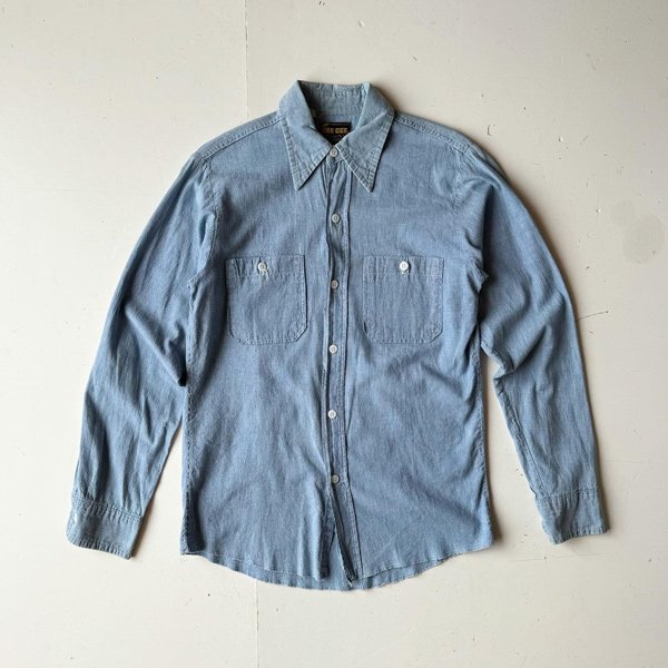 1970's DEE CEE COTTON CHAMBRAY SHIRT 14 1/2 (S)