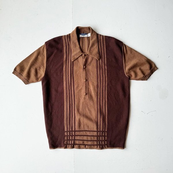 1970's BC ETHIC ACRYLIC KNIT POLO SHIRT L