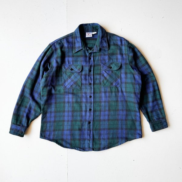 1990's PRENTISSCOTTON FLANNEL CHECK SHIRTS XL