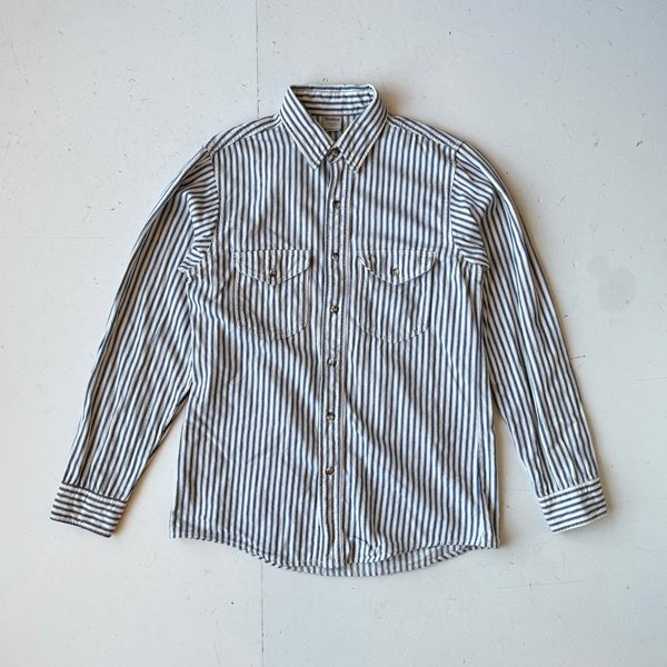 1980's OSHKOSH COTTON STRIPE WORK SHIRT M (S〜M)