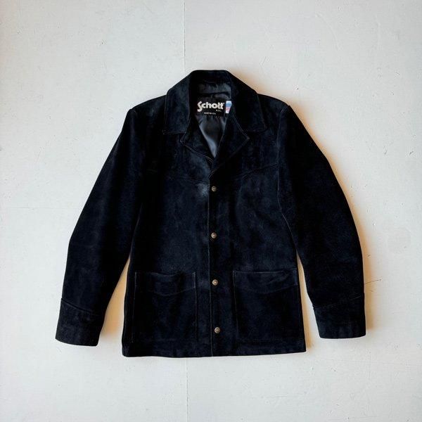 1980's 『SCHOTT』 SUEDE LUNCH COAT BLACK 36