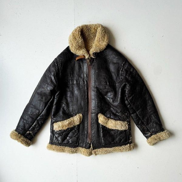 1970's 『BRITISH RAF TYPE』 SHEEP SKIN FLIGHT JACKET (L)