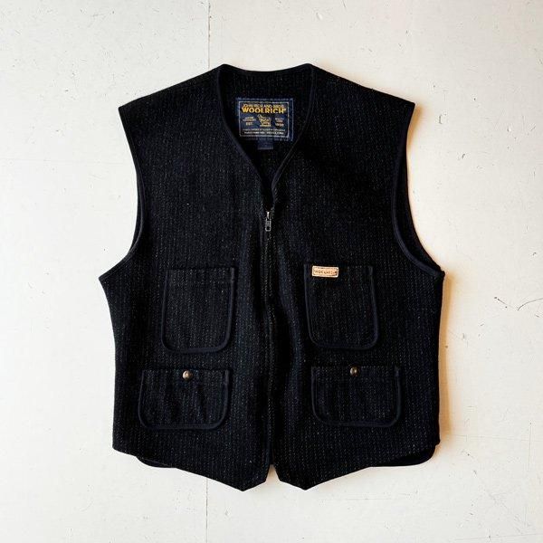 1990's 『WOOLRICH』BLACK STRIPE WOOL VEST (L)