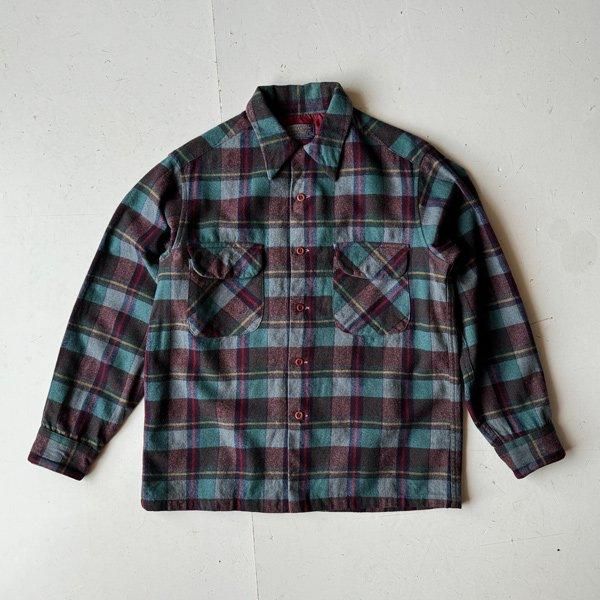1970's 『PENDLETON』 WOOL BOARD SHIRT M (S)