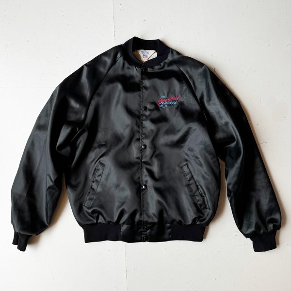 1980's WEST ARKSATIN JACKET BLACK (L)