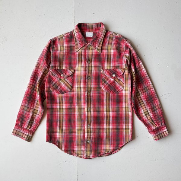 1960's OSHKOSHCOTTON FLANNEL CHECK SHIRTS SIZE ɽʥ (S)