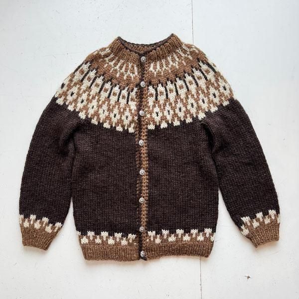 1970's HILDA LTD WOOL NORDIC CARDIGAN SIZE L (M)