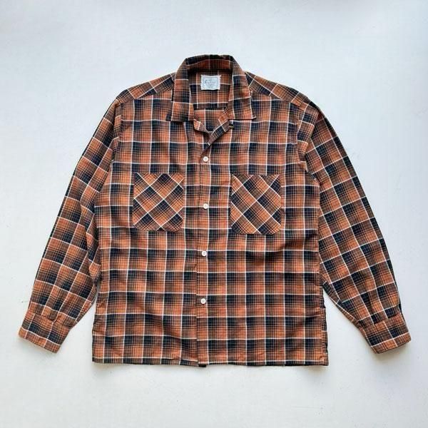 1960's LANIERCOTTON  CHECK BOX SHIRTS SIZE M