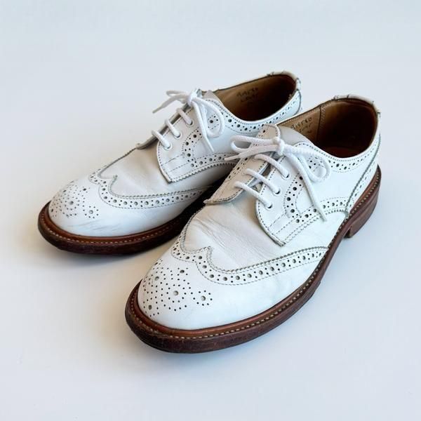 USEDTRICKER'S BOURTON WINGCHIP LEATHER SHOES WHITE SIZE ɽʥ (24.5cm)
