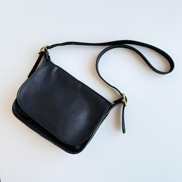 1980〜90's COACH LEATHER SHOULDER BAG BLACK