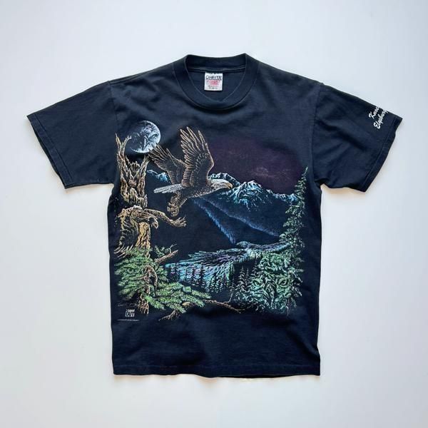 1990's ONEITA VINTAGE T-SHIRT BLACK SIZE M