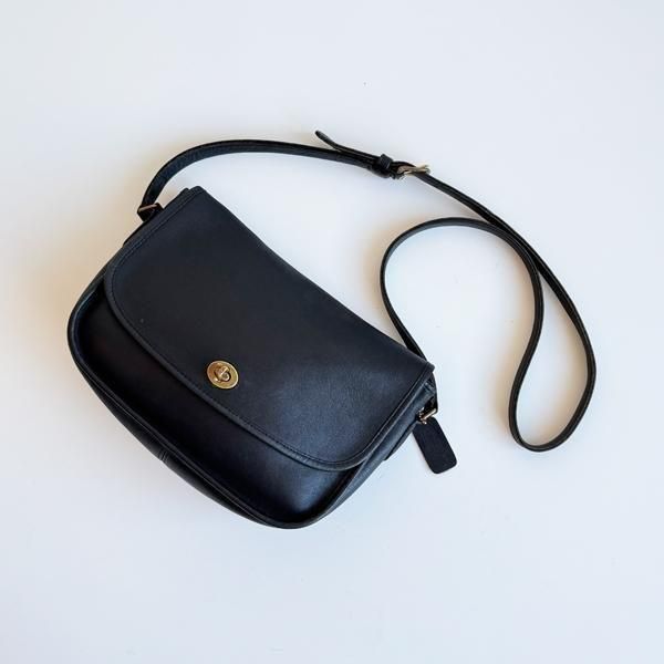 1980〜90's COACH LEATHER SHOULDER BAG BLACK