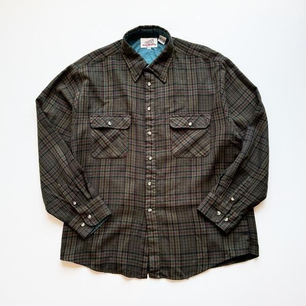 1980's NEW ACCENTSACRYLIC CHECK SHIRTS SIZE XL (L〜XL)