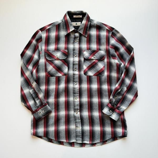 1980's NORTHWEST TERRITORYACRYLIC OMBRE CHECK SHIRTS SIZE M 
