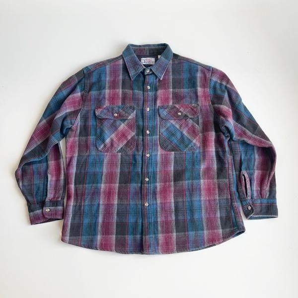 1990's PRIVATE PROPERTYCOTTON FLANNEL CHECK SHIRTS SIZE XL