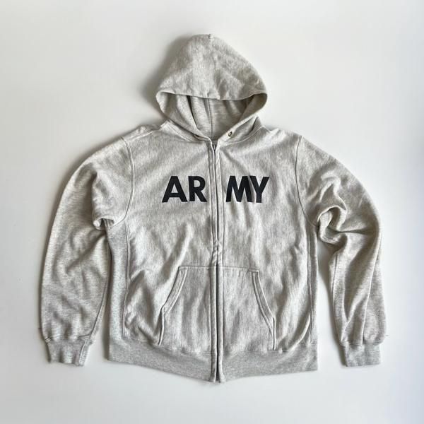 1990's U.S.ARMY ZIPUP SWEAT HOODIE HEATHER GRAY SIZE LARGE