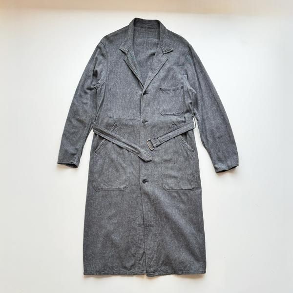1950's LE FRANCAIS FRENCH WORK BLACK CAMBRAY ATELIER COAT SIZE ɽʥ (S〜M)