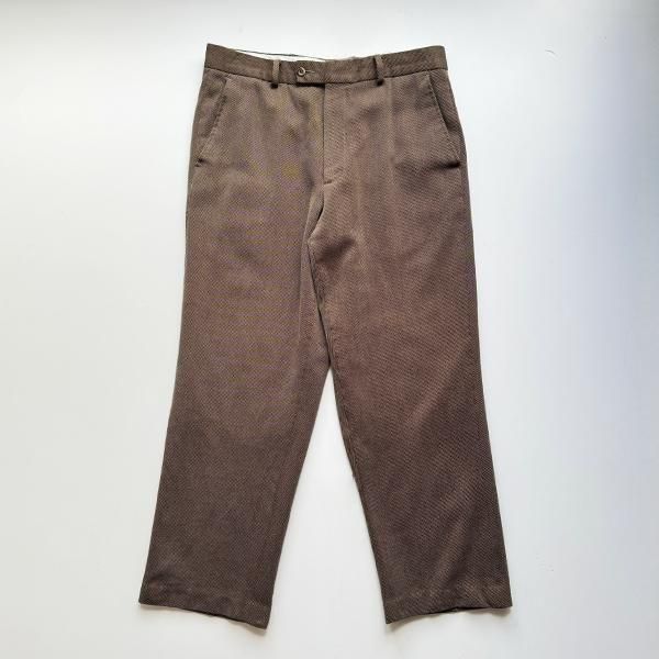 90'sGRANT THOMAS WOOL WHIP CODE SLACKS  BROWN SIZE W34 L30