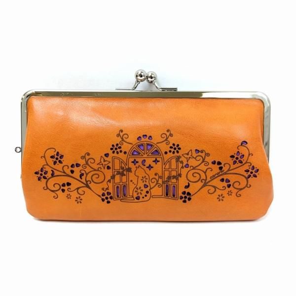 1点 てぃんくる先生 ショコラオレンジ 2018 がまぐち財布 ネコシリーズ・がま口長財布 | carcru online shop