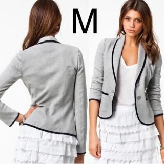 新品☆シンプル♪ショート丈JK グレー M