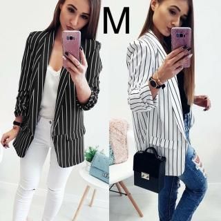新品☆ストライプ柄♪シャツJK ブラック M