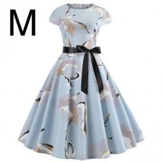 新品☆腰リボン付き♪ふんわり綺麗ワンピース M