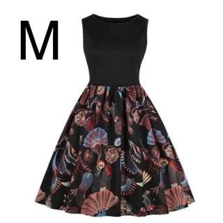 新品☆ウエスト切り替え♪ふんわり綺麗ワンピース M