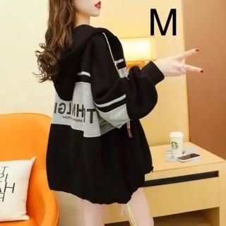 新品☆バクロゴ♪あったか裏起毛♪パーカー ブラック M
