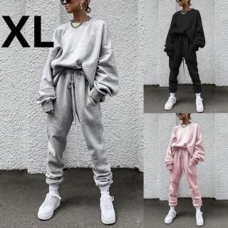 新品☆カジュアル♪シンプル上下セットアップ グレー XL
