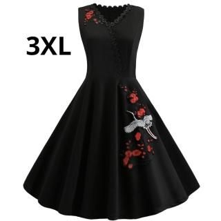 新品☆花刺繍綺麗♪ワンピース ブラック 3XL
