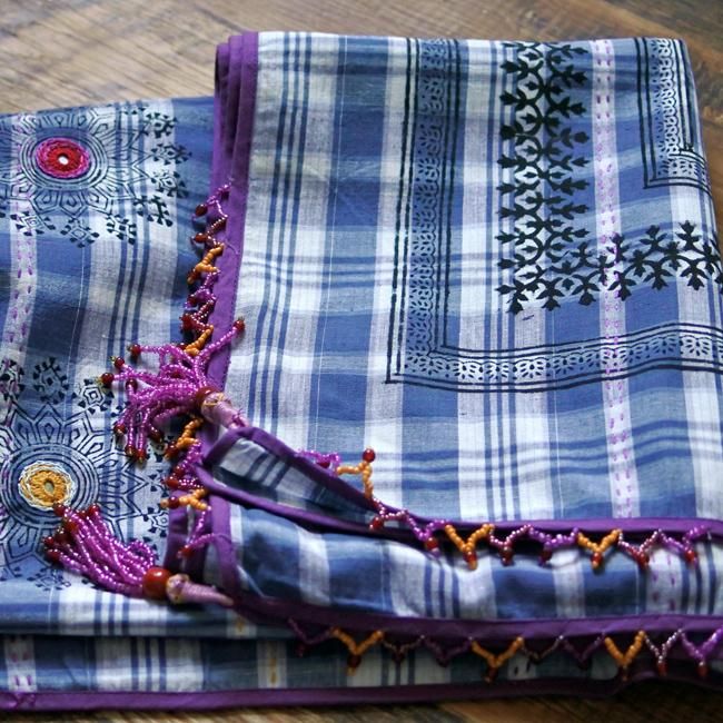 ANOKHI ショール スカーフ テーブルクロス ANOKHI ミニスカーフ 63cm x