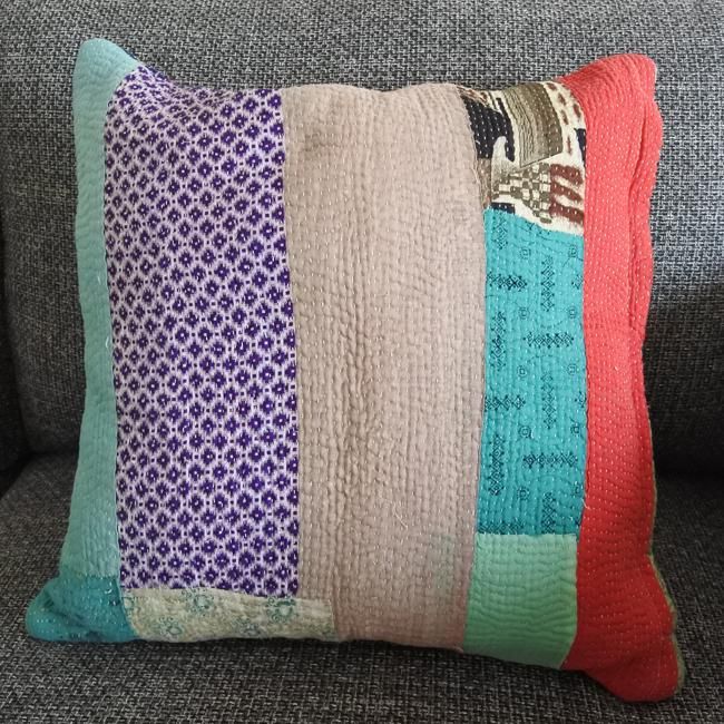 ●Special手刺繍ラリーキルト　クッションカバー　B ○Special手刺繍ラリーキルトクッションカバーB
