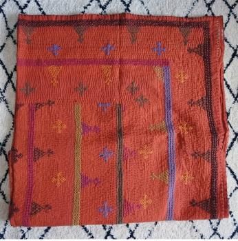 ベッドカバー　カンタ刺繡　パームやし ベッドカバー カンタ刺繡 パームやし