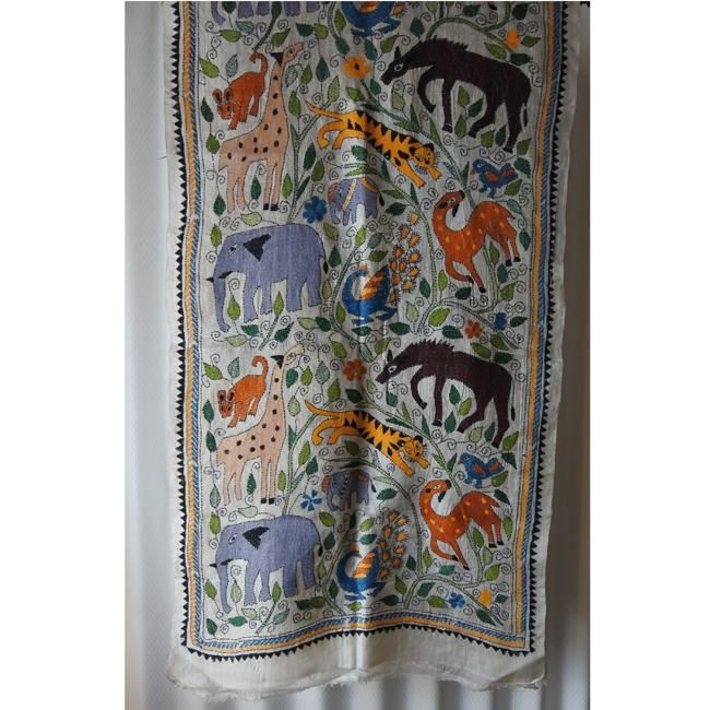 カンタ刺繍大判ショール サファリ キャメル | 高級カンタ カンタ刺繍大判ショール サファリ キャメル | 高級カンタ