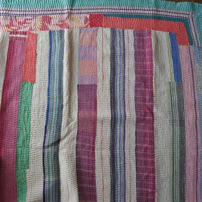 インドの手刺繍ヴィンテージカンタキルト・ラリーキルト-QUILT
