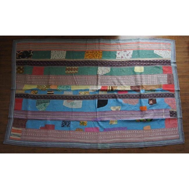 ラリーキルト ヴィンテージ カンタ ラグ No.498 | 線の細いフラワー柄