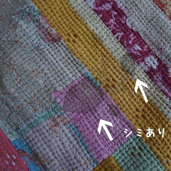 80】インド直輸入 ビンテージ ラリーキルト カンタ キルト
