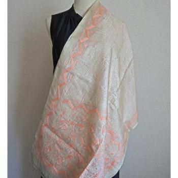 爆売り！ カンタ刺繍大判ショール サファリ 西インド | キャメル 小物