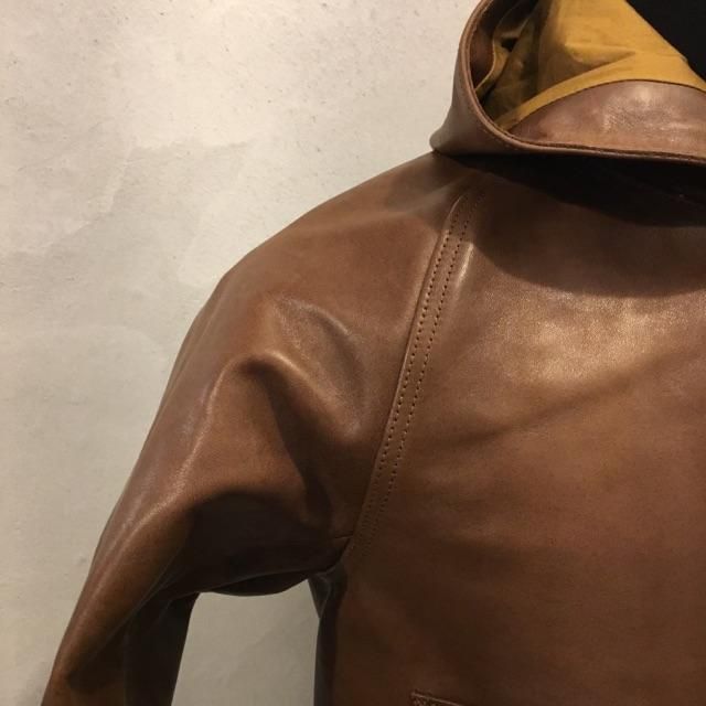 BAA COSTUME MFG. “HORSE LEATHER RAIL ROADER HOODIE COAT